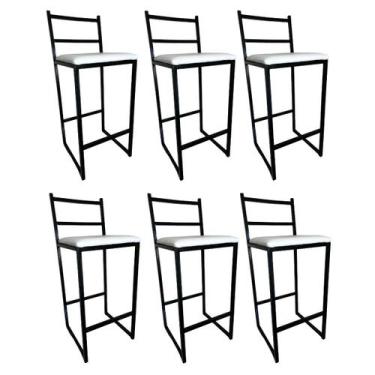 Imagem de Kit 6 Banqueta para Balcão Cozinha Área Externa e Lazer Alta Lisboa As