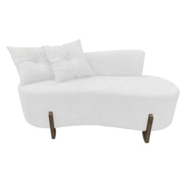 Imagem de Namoradeira Sofá Feijão Luna Orgânica Couro Branco - Mansão Decor