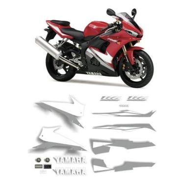 Imagem de Kit Adesivos Yamaha R6 2005 Vermelha Completo R605ve Cor - SPTS