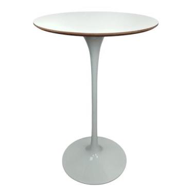 Imagem de Mesa Saarinen Bistrô Fórmica Branca 70cm - Base Branca - mgsaarinen