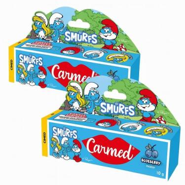 Imagem de Kit 2 Hidratante Labial Carmed Smurfs Blueberry 10g - CIMED
