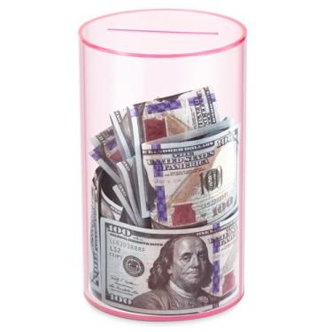 Imagem de Cofrinho transparente para adultos/crianças, caixa de dinheiro de acrílico para economia de moedas, deve quebrar para abrir, pote de economia de dinheiro para adultos, meninos e meninas, tamanho 20 cm