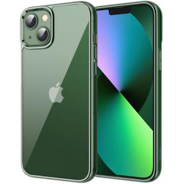 Imagem de JETech Capa para iPhone 13 6,1 Polegadas, Case Protetora de Telefone à Prova de Choque Não-Amarelecimento, Capinha Parte Traseira Transparente Anti-Riscos (Verde Alpino)