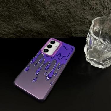 Imagem de MVVKKY para Samsung S24 Plus Luxury Paint Graffiti Art Case PC Revestimento Capa (para Samsung S24 Plus/Purple ShuiDi)