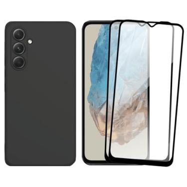 Imagem de Capa Premium Anti Impacto para Galaxy M35 com Proteção de Câmera, Preta + 2 Películas de Vidro 3D