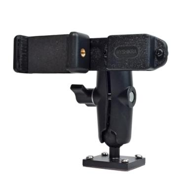 Imagem de HYSHIKRA Gancho universal para rádio portátil e celular, com adesivo traseiro e furos pré-perfurados com parafuso autorroscante para rádio Baofeng Midland Kenwood Quansheng Cobra