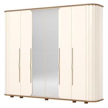 Imagem de Guarda Roupa Casal Premium 6 Portas Off White Nature  Henn