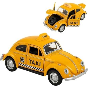 Imagem de Carrinho Miniatura Táxi de Ferro – Modelo Retrô com Fricção, Abre Portas e Capô – 12cm Colecionável