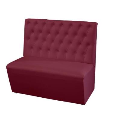 Imagem de Sofá Canto Alemão Ana Bela 2 lugares - Vermelho Escuro - Ecotec Decor