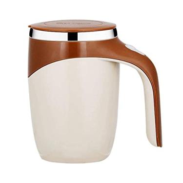 Imagem de Caneca de café com agitação magnética automática, copo giratório de mistura de viagem para escritório em casa, copo de café elétrico de aço inoxidável automisturável, adequado para café, leite, cacau