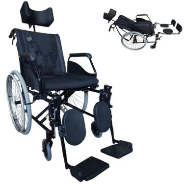 Imagem de Cadeira de Rodas Reclinável e Dobrável Com Colete 48 cm 120 kg Preto Agile Fat - Jaguaribe