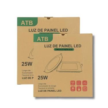 Imagem de Kit 2 Painel De Led Atb 25W Economizador De Energia Premium