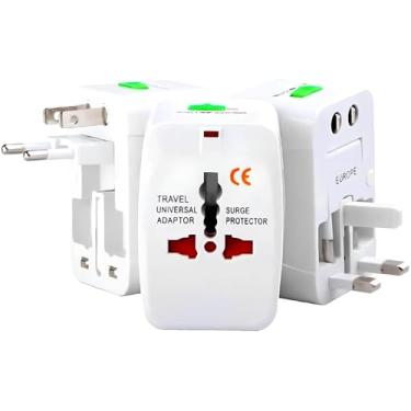 Imagem de Adaptador de Tomada Universal Viagem Internacional 150 Países Bivolt com Trava – Europa UK EUA AU Premium
