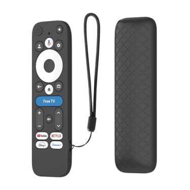 Imagem de Capa para controle remoto onn Google TV, capa protetora de controle remoto NOUKAJU com cordão, à prova de quedas, capa protetora para onn Google TV New 2025 (preto)