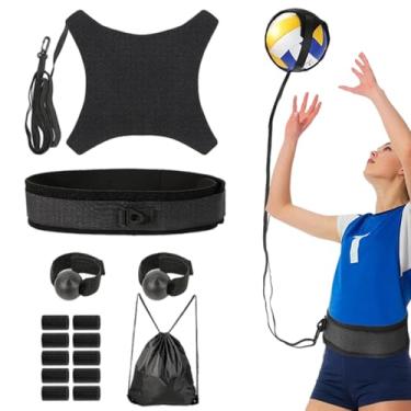 Imagem de Auxílio para equipamentos de treinamento de vôlei - Auxílio de treinamento de vôlei solo para iniciantes | Suprimentos de prática esportiva de bola solo para atletas do ensino médio, profissionais