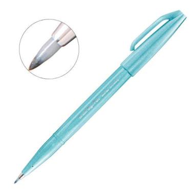 Imagem de Caneta Pincel Brush Sign Pentel Lettering Desenho Caligrafia, Azul Pas