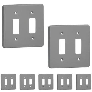 Imagem de Kit 7 Placa 4x4 Cinza 2 Teclas Separadas Pial 8511