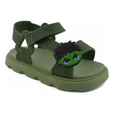 Imagem de Papete Sandália Antiderrapante Infantil Personagens Diversão e Conforto para os Pezinhos! (HULK VERDE, BR, Criança de 1 a 3 anos, Numérico, 24)