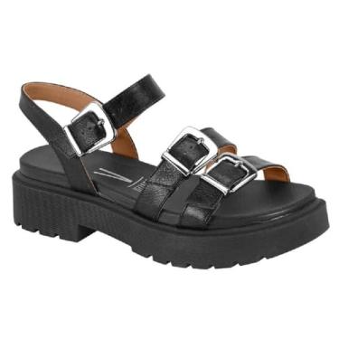 Imagem de Sandália Feminina Tratorada Ajuste Fivela Vizzano (Preto, BR, Adulto, Numérico, 34)