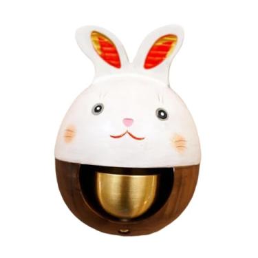 Imagem de Fenteer Campainha de lojista para abertura de porta com sino de latão, presentes para decoração de inauguração de casa, campainha de madeira para entrada de