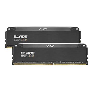 Imagem de OLOy DDR4 RAM 32 GB (2 x 16 GB) lâmina fina preta RGB 3200 MHz CL16 1,35V 288 pinos Desktop Gaming UDIMM (MD4U1632161BRKDA)