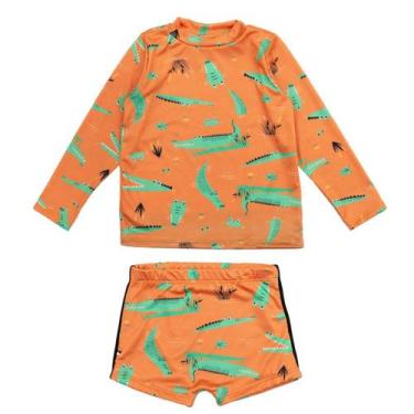 Imagem de Conjunto Infantil Praia Menino Camisa Sunga Proteção Solar - Fofotinho