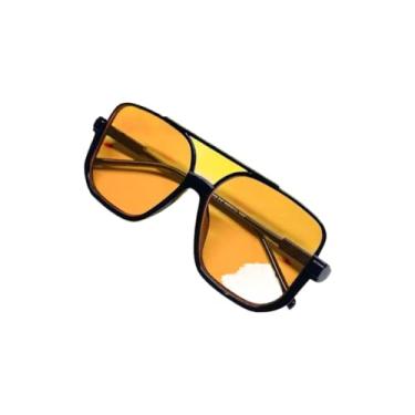 Imagem de Óculos De Sol meia armação metal quadrada lente champanhe pêssego moda Feminina 2025(B Óculos sem estojo)