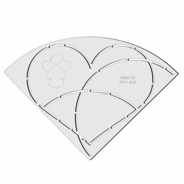 Imagem de Gabarito Anjo Patchwork Fuxico Régua Molde 19 X 13 Acrilico