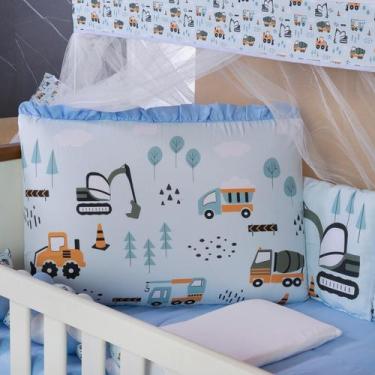 Imagem de Kit Berço Americano 13 pcs para Bebê Menino Transportes - Carinha de A