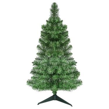 Imagem de OULONGER Mini árvore de Natal artificial de 1,5 m para mesa, casa, escritório, decoração interna e externa, decoração de férias, dobradiças de metal de fácil montagem e base dobrável, 160 pontas de