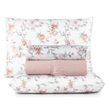 Imagem de Jogo de Cama Casal Box 4 Peças Micropercal 200 Fios com Lençol com Elástico e Fronhas – Toque Aveludado(Nápolis)