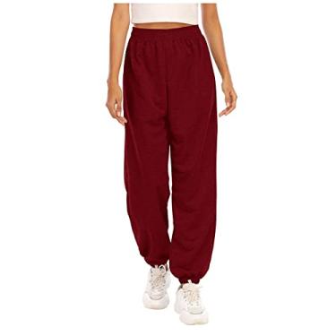 Imagem de Vifucz Y-&89 Burgundy Wine Outfits for Teen Girl Work Out Athletic Running Straight Leg Plain Pants Coat Sweatpants Sweatshirt Womens 2023 41 L