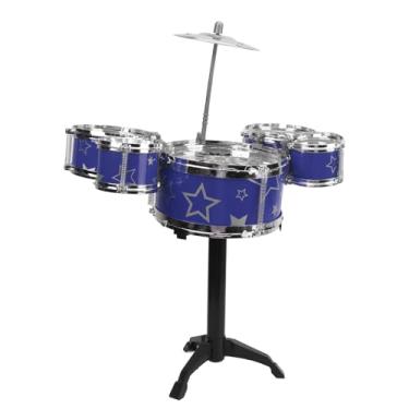Imagem de ZJchao Crianças Drum Set Toddler Jazz Drum Kit 5 Bateria 1 Prato 2 Baquetas Com Suporte para Meninos Meninas Brinquedo Musical Educacional Presente (#2)