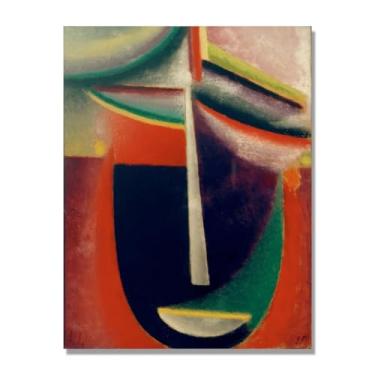 Imagem de NHLDZYH Alexej von Jawlensky, impressão clássica, (cabeça abstrata Mysterium), decoração de parede para cozinha, quarto. 40 x 50 cm apenas tela