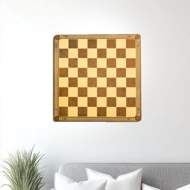 Imagem de Decalque de parede de tabuleiro de xadrez, adesivo autoadesivo de xadrez de vinil de 41 x 41 cm para decoração de mesa, quarto de crianças e sala de jogos, arte quadriculada removível para entusiastas