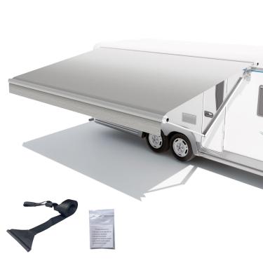 Imagem de CYLAND Substituição De Tecido Para Toldo Rv, Motorizada Trailer Campista, Cobertura Vinil Resistente À Prova Intempéries 18,5 Oz Áreas Externas, 10 Pés (Tecido 9 E 2 Pol.), Cinza Desbotado