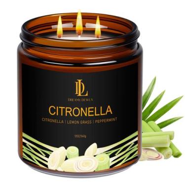 Imagem de Velas de citronela DL DREAMY DEWLA 360mL 3 Wick 60h Burning