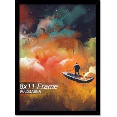 Imagem de FULDGAENR Porta-retrato 20 x 28 cm, moldura preta para certificado de pôster de foto de 20 x 28 polegadas, moldura de parede/mesa de alta transparência com visor vertical horizontal (preto | 20 x 28