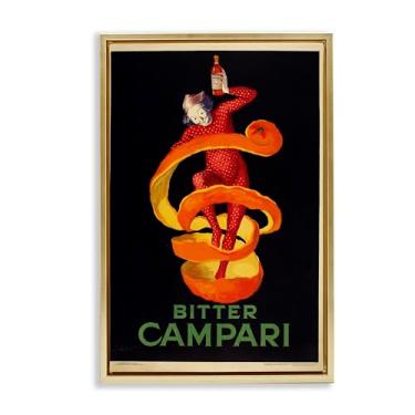 Imagem de Stupell Industries Design de arte de parede em tela flutuante emoldurada dourada Bitter Campari Advertisement por Marcus Jules, 25 x 17