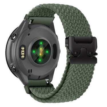 Imagem de Pulseira de relógio trançada de nylon para Garmin Forerunner 570 de 47 mm/Forerunner 265/255, pulseira de fivela segura estilo paraquedas de 22 mm para Garmin Venu 3 de 45 mm/Venu 2/Vivoactive 4