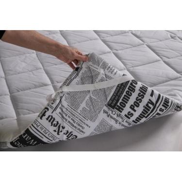 Imagem de Pillow Top Cama Casal Queen Box Protetor De Colchão Extra Macio Jornal