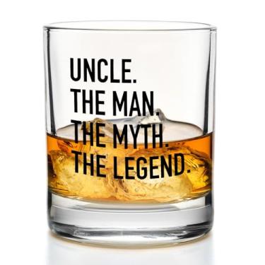 Imagem de Yomisex Copos de uísque Uncle 283 g, presentes de tio para aniversário Dia dos Pais da sobrinha, copos engraçados à moda antiga para homens bebendo uísque bourbon coquetel licor vodka