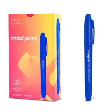 Imagem de Kit 12 Caneta Marcador Maxprint CD/DVD mark+ duo Azul