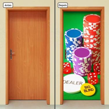 Imagem de Adesivo Decorativo de Porta - Poker - Fichas - 596cnpt - Allodi
