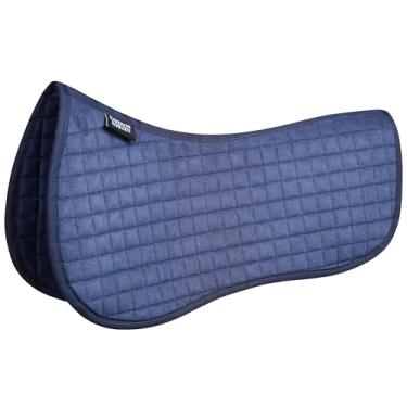 Imagem de Harrison Howard Meia almofada alívio de pressão prevenção de lesões para cavalos, ajuste contornado, almofada respirável para sela de equitação azul-marinho