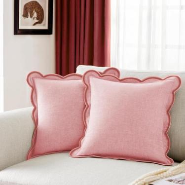 Imagem de Capa de travesseiro Ohocut Scalloped Chenille 50x50cm, pacote com 2 bl