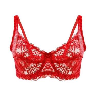 Imagem de Lingerie Sexy De Renda Com Bojo E Bordados Vazados Para Mulheres plus 