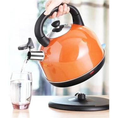 Imagem de Chaleira 3l Elétrica, Fervura Rápida 2000w Chaleira Sem Fio De Aço Inoxidável, Proteção Contra Fervura A Seco, Desligamento Automático, Indicador Luminoso, Orange