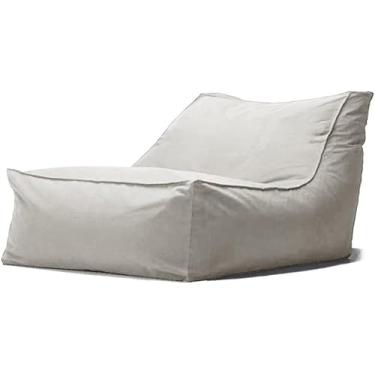 Imagem de Sxbcya Bea Bag Cadeiras Capa Para Adultos Ao Ar Livre Impermeável Oxford Chaise Louge Pufe Capa O Filler Garde Praia Acampamento Sofá-cama Puff Salo, Light Gray, Empty cover