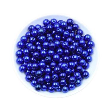 Imagem de Contas Redondas De Plástico Acrílico Com Furo Imitando Pérola Para Con